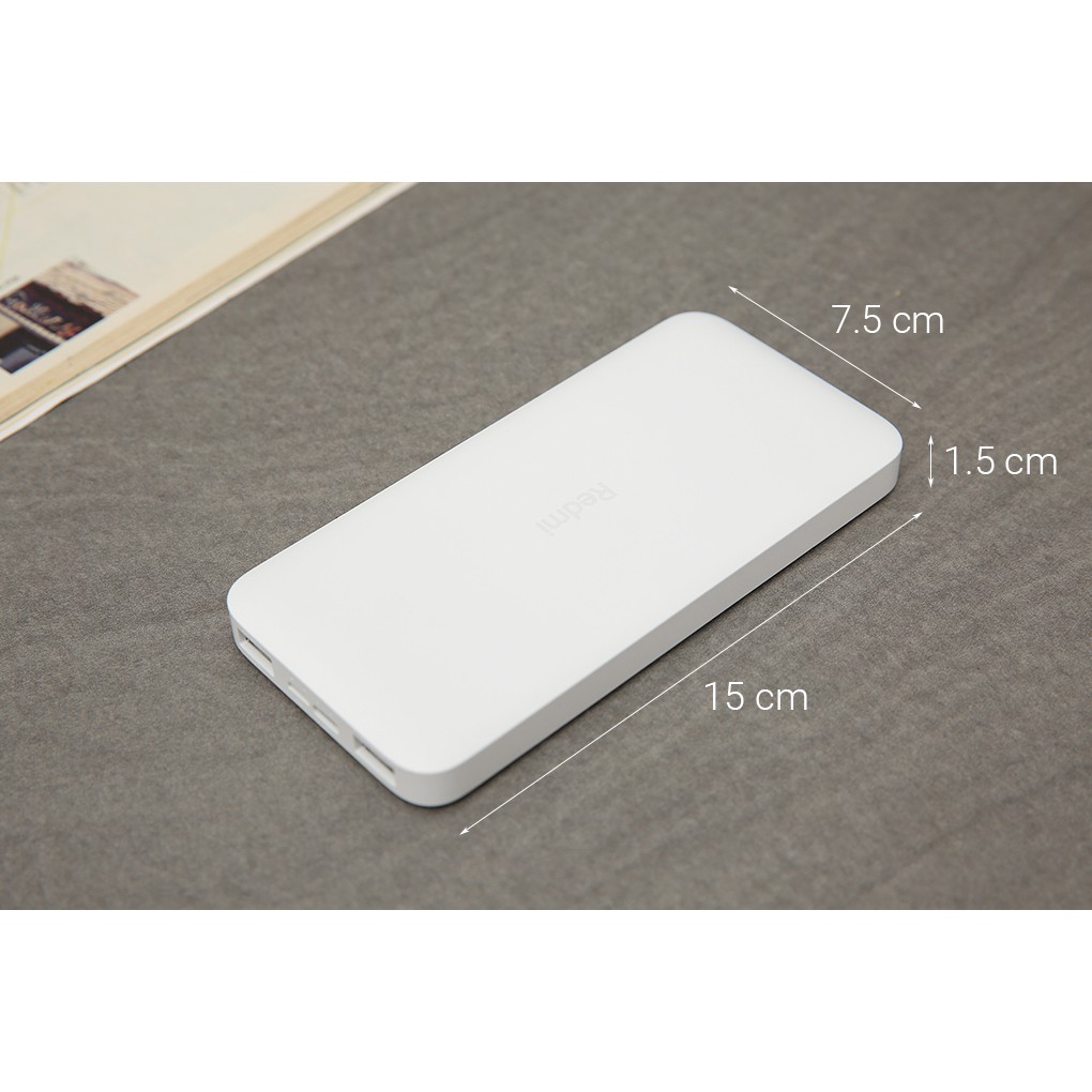 Pin sạc dự phòng 10.000mAh Redmi SGH001 [TRẮNG] Input Micro USB + Type C (VXN4286GL) - Chính hãng