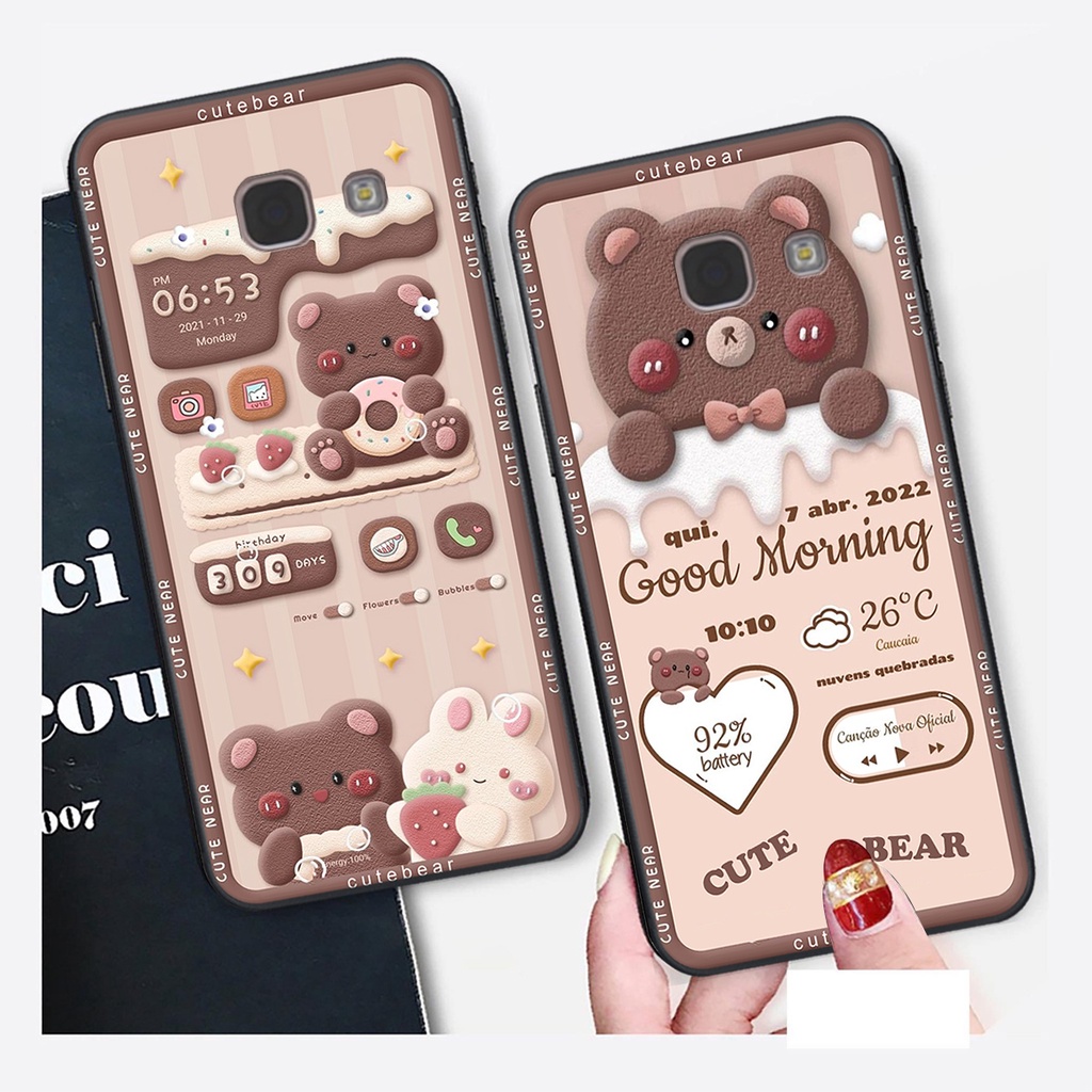 Ốp lưng Samsung Galaxy A3 2017 / A5 2017 / A7 2017 in hình Gấu nâu - hồng, Gấu Be@rick  cực CUTE, DỄ THƯƠNG