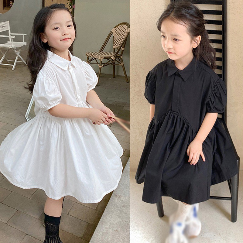 Đầm búp bê tay phồng dáng rộng phong cách Pháp thời trang hè cho bé gái
