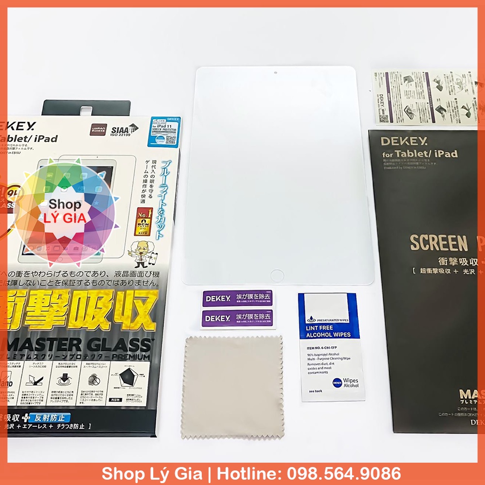 Kính cường lực iPad cao cấp Dekey | iPad Pro 11', Air 1/2/3/4, Mini 1/2/3/4/5/6, Gen 5/6/7/8/9