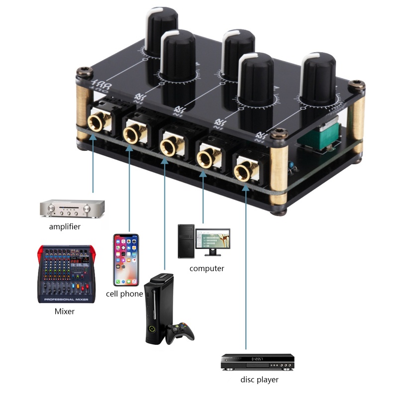 Thiết Bị Trộn Âm Thanh Mini 4 Kênh Tiếng Ồn Thấp 4 Kênh