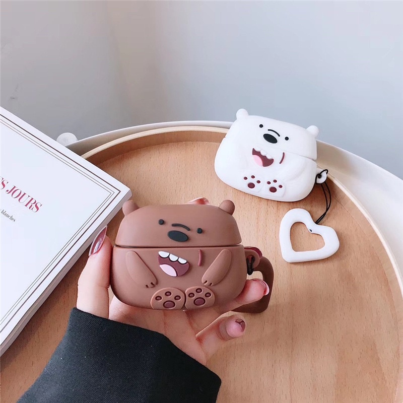 Vỏ Bảo Vệ Tai Nghe Airpods 1/2 Hình Gấu Dễ Thương