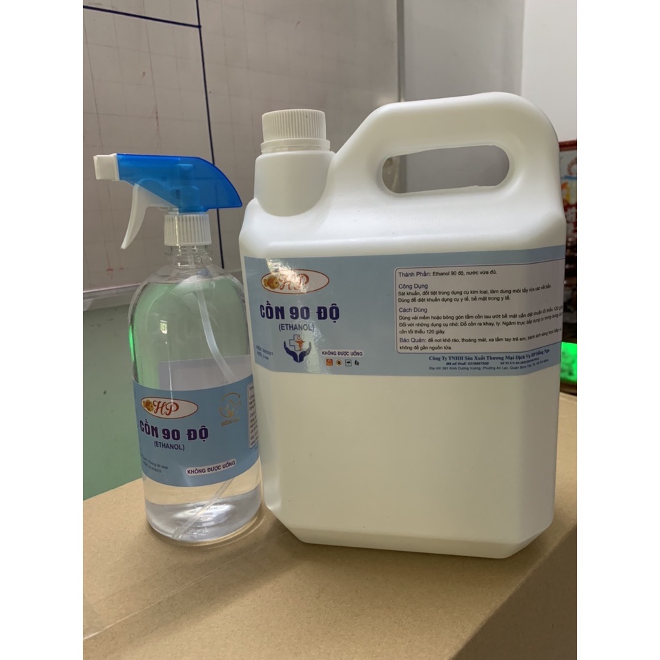 Cồn sát khuẩn 90 độ HP, can 5Lít, an toàn, không pha, có chứng nhận đầy đủ. | BigBuy360 - bigbuy360.vn