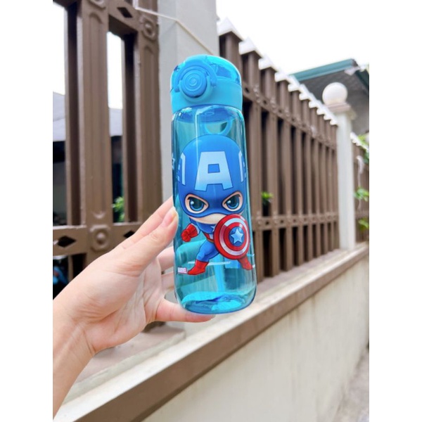 Bình nước DISNEY chính hãng dung tích 550ml có ống hút