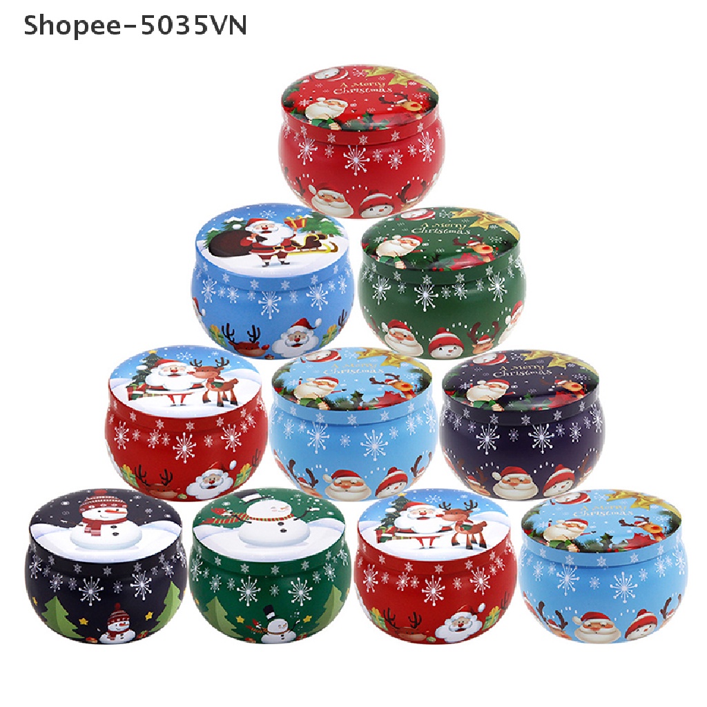 Hũ Thiếc Tròn Mini Đựng Kẹo Giáng Sinh Có Thể Thơm