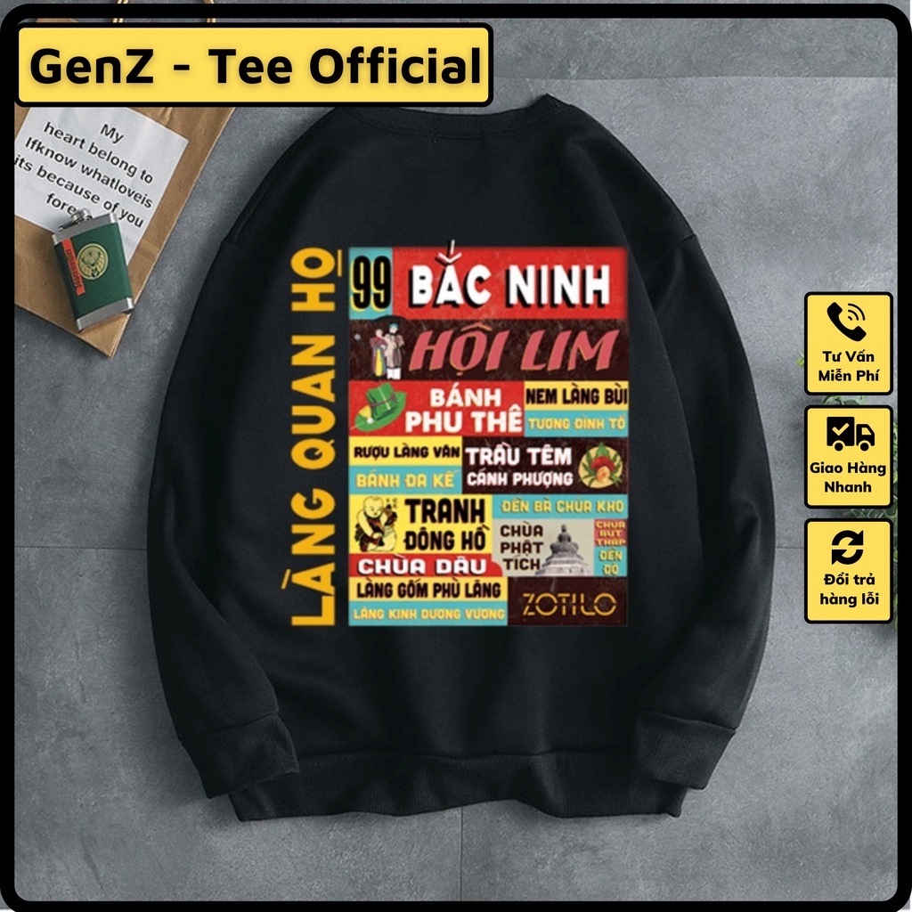 Áo Sweater Nỉ Local Brand Tỉnh Bắc Ninh, Áo Sweater 63 Tỉnh Thành Nam Nữ Form Rộng Unisex Genz Cá Tính