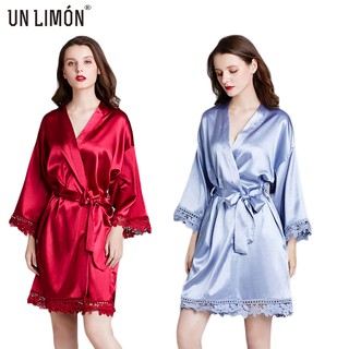 Áo Choàng Tắm UNLIMON B01F0152 Chất Liệu Lụa Cho Nữ