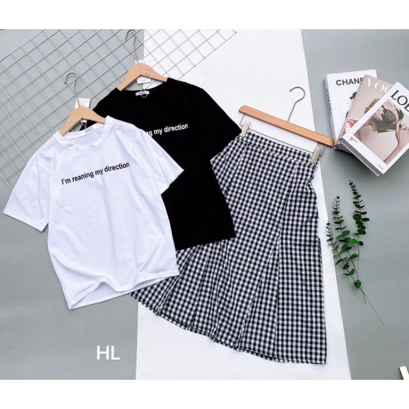 Sét áo phối mix chân váy BBR siêu xinh
