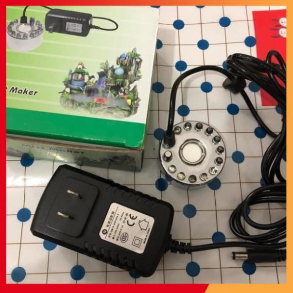 ❤ Máy phun sương, tạo khói 12 đèn led thay đổi màu kèm nguồn (dùng cho bể cá, thác nước phong thuỷ)206795 [SKM]