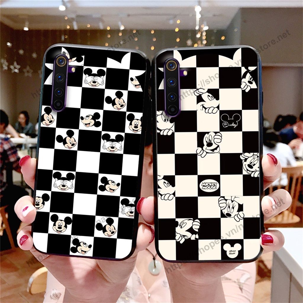 Ốp lưng Realme 6 / Realme 6 Pro trái tim họa tiết caro, mikey họa tiết beabrick kaws cute