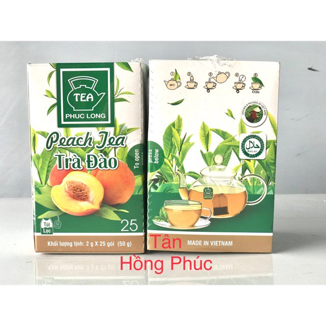 2gr Trà Đào, hồng trà túi lọc Phúc Long - 2 gram Peach, red tea filter bag