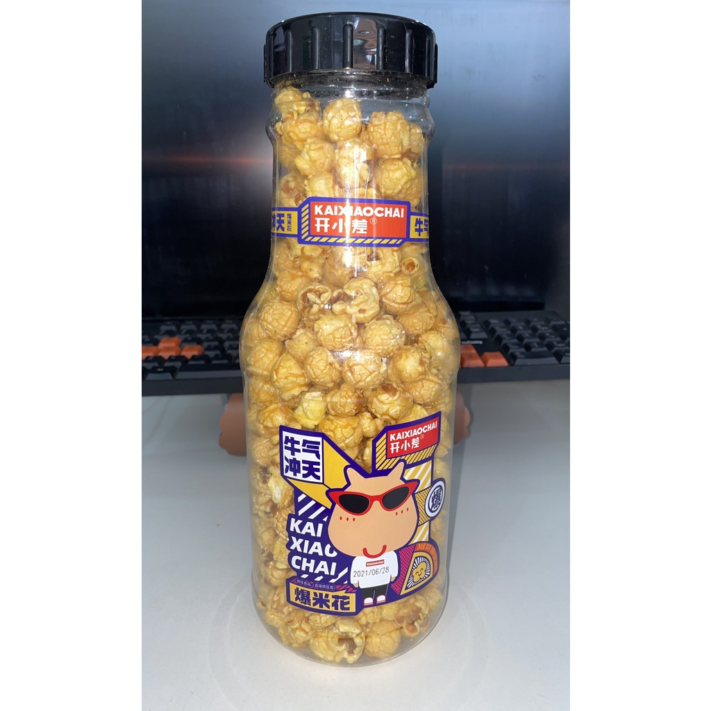 Bắp Rang Bơ Hong Kong Vị Bơ Caramel Kaixiaochai Bỏng Ngô Chai Mini (Chai 248g)