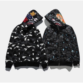 Áo khoác Bape cá mập galaxy shark phản quang jacket  Bape WGM thêu cho nam và nữ cao cấp