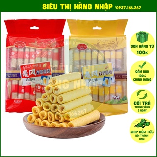 Bánh quế cuộn trứng muối phô mai Đài Loan 165g (bánh mềm shop sale)