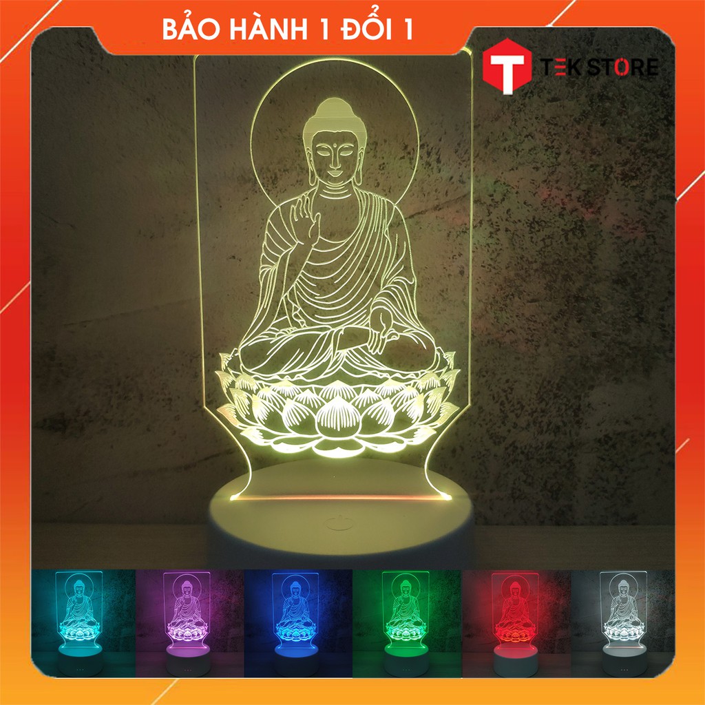 [100+ Mẫu] [16 Màu] Đèn 3D Phật Tổ Như Lai