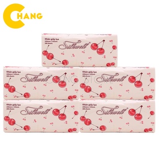 Khăn giấy rút silkwell 280 tờ Cherry đỏ