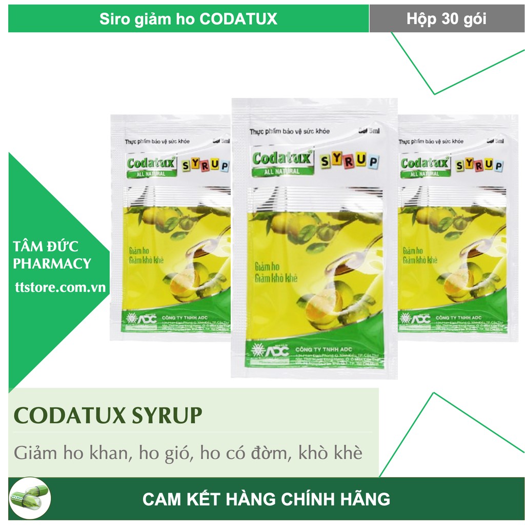 CODATUX SYRUP [Hộp 30 gói] - Siro codatux hỗ trợ giảm ho, long đờm cho bé