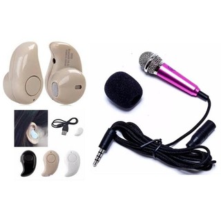 Tai nghe Bluetooth hạt đậu + tặng Micro Mini hồng(giao màu ngẫu nhiên)