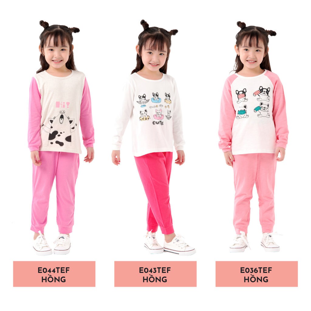 Bộ Quần Áo Cotton Dài Tay Cho Bé Trai và Bé Gái (1-9 Tuổi) K's Closet E034TEF / E036TEF / E043TEF TM