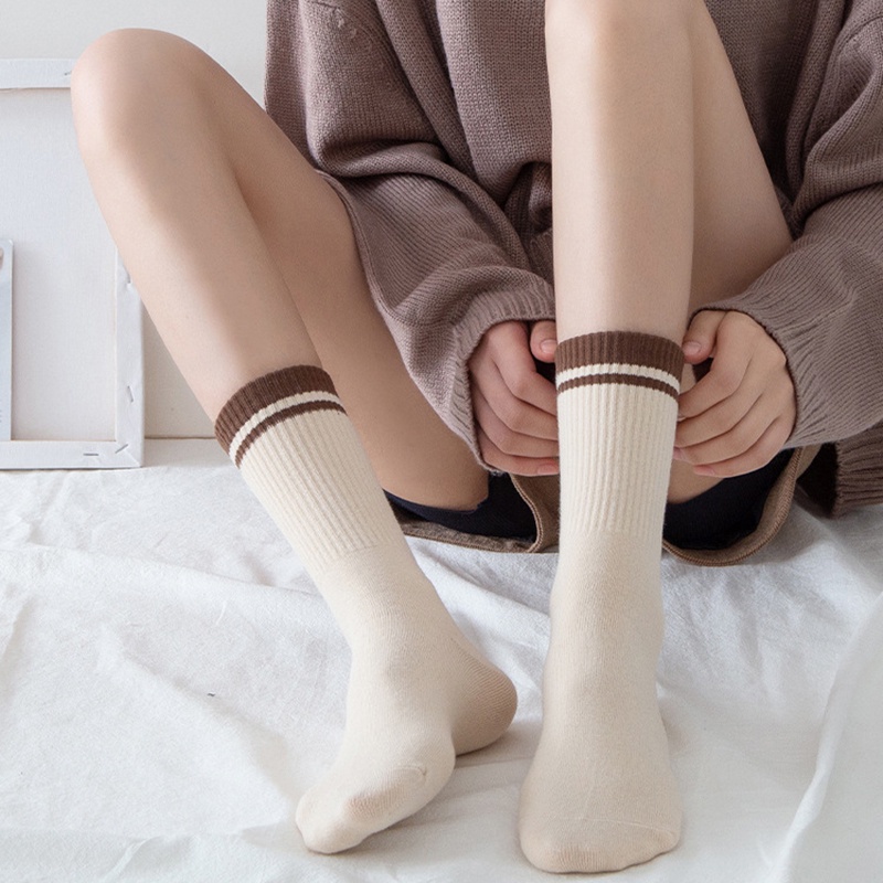 Vớ cotton Cổ Cao Co Giãn Phong Cách Hàn Quốc Cho Nam Và Nữ