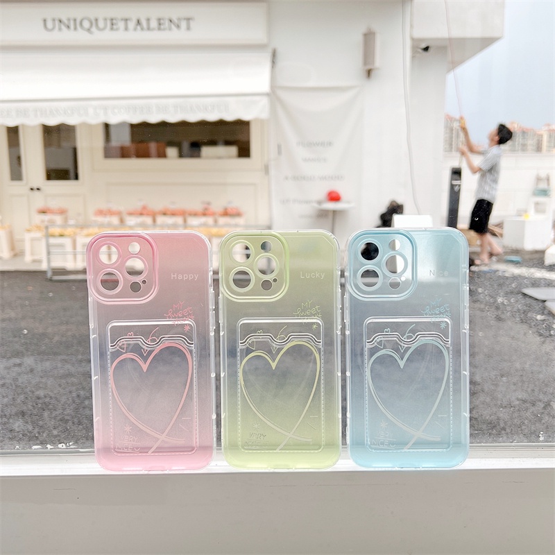 Ốp Điện Thoại TPU Mềm Trong Suốt Chống Sốc Kèm Ngăn Đựng Thẻ Cho iPhone 14 13 12 11 Pro Max XR X XS SE 2020 7 8 Plus