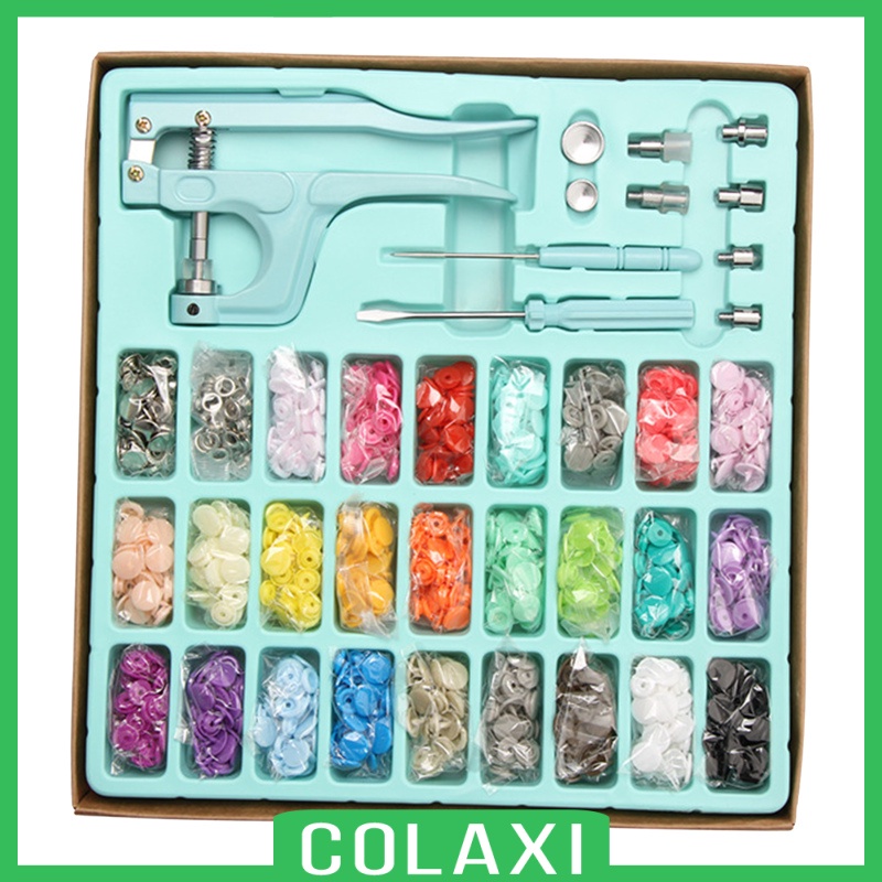 [COLAXI]312pcs Snap Button Kit Metal Snaps Studs w/ Pliers Press Tool for Sewing