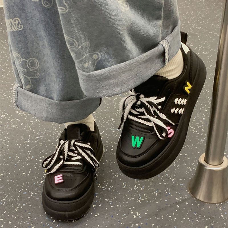 Giày Đen Đế Dày Hở Ngón Thời Trang Mùa Thu Cho Nữ