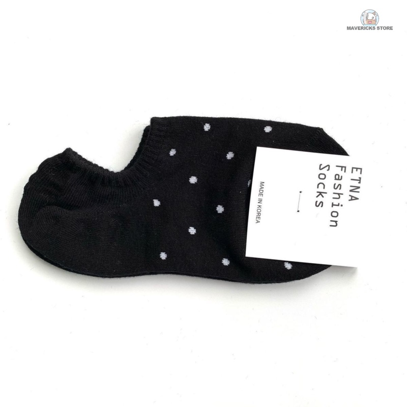 Vớ cổ thấp mỏng nhẹ họa tiết chấm bi màu đen phong cách Nhật Bản dễ thương thời trang mùa hè cho nữ