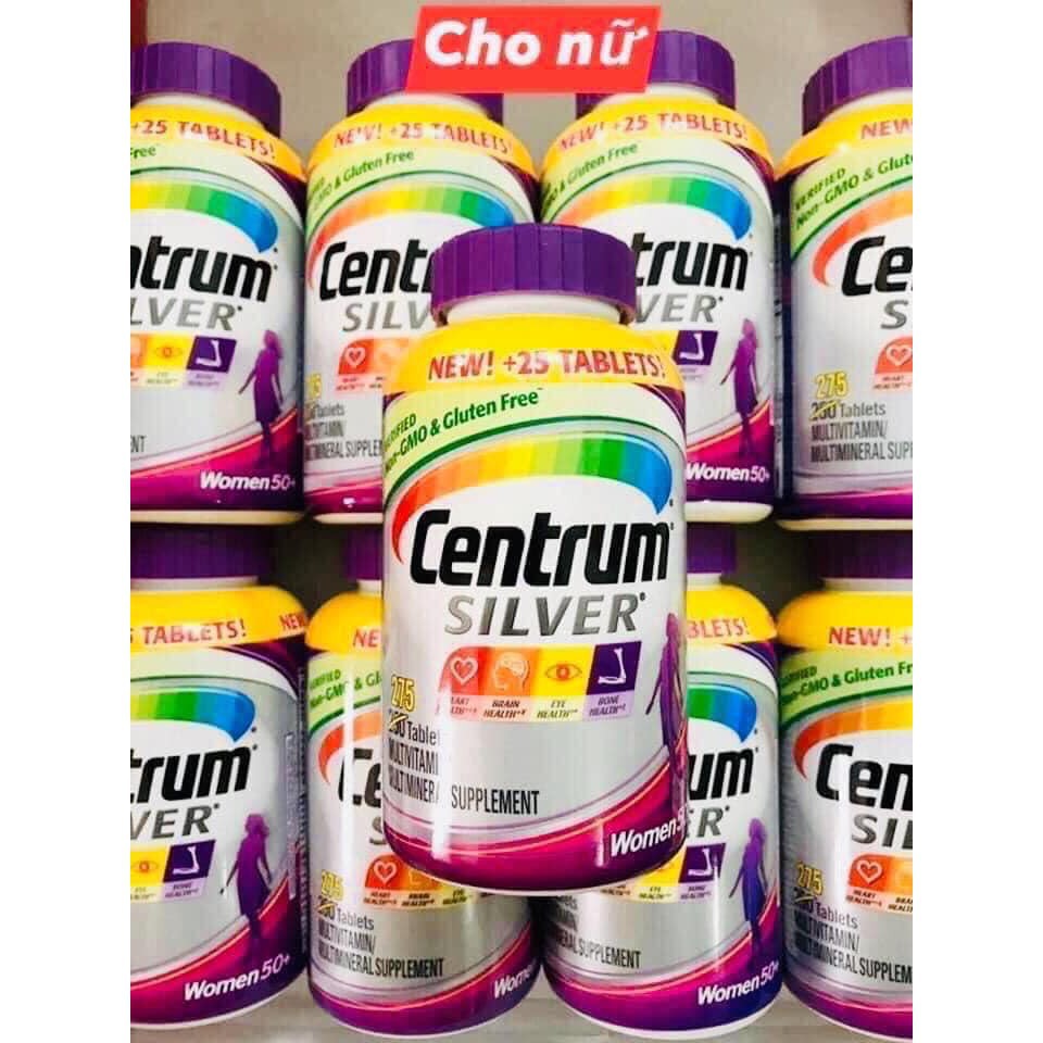 Viên Uống Tổng Hợp VITAMIN Centrum SILVER Cho Nam Nữ TRÊN 50 tuổi 275 Viên
