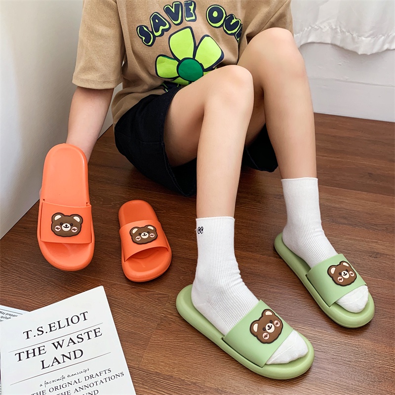JY502-C3 GẤU MÁ HỒNG Dép đế  mềm dễ thương trong nhà văn phòng phụ nữ cực xịnh siêu xịn