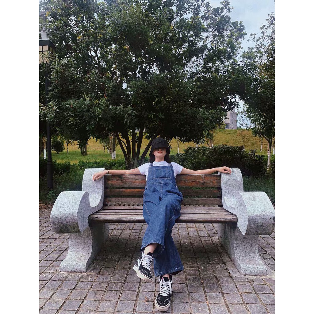 [ORDER] Quần Jeans Yếm Jeans ống rộng Hàn Quốc- Ulzzang Y1