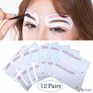 [Hàng mới về] Bộ 12/24 miếng dán định hình vẽ chân mày trang điểm làm đẹp DIY