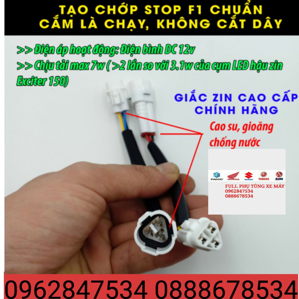 Bộ Mạch Sẵn Giắc Zin Tạo Chớp Stop F1 Chuẩn Cho Exciter 150, NVX