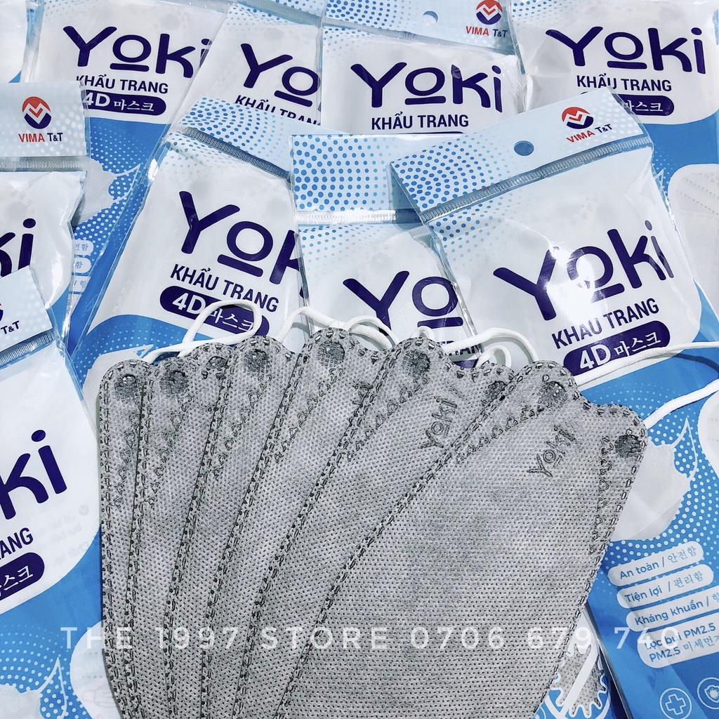 KHẨU TRANG KHÁNG KHUẨN 4D YOKI  CAO CẤP  Túi 6cái