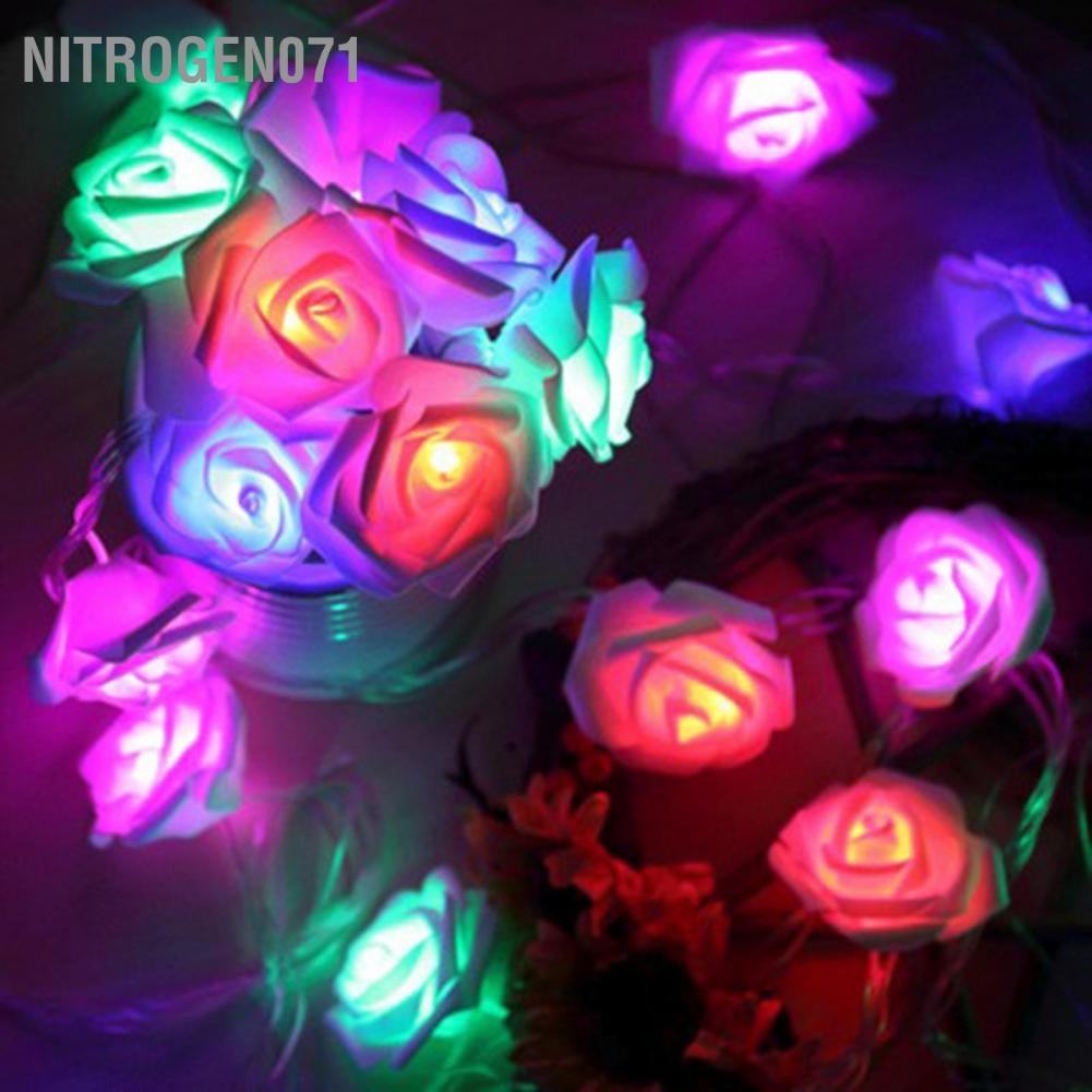 Nitrogen071 LED String Light Imitation Rose Wedding Festival Decoration