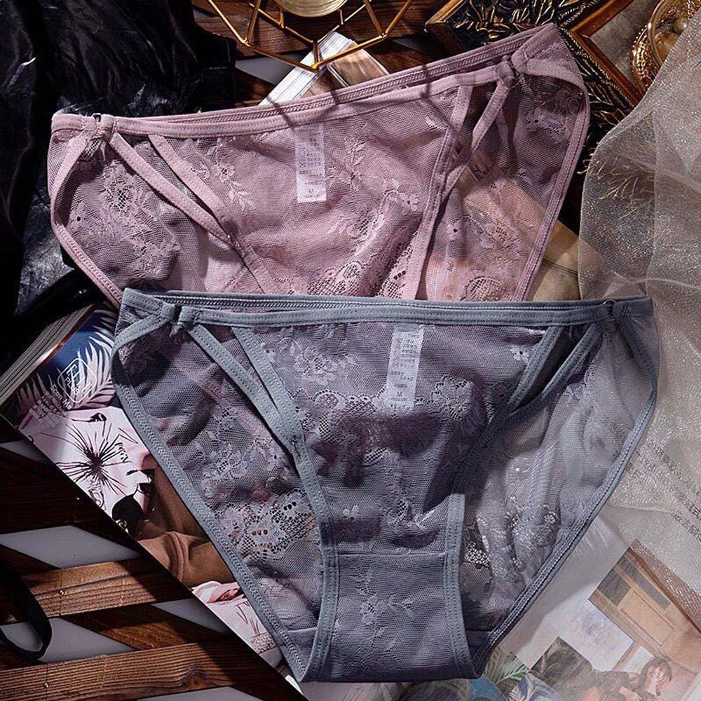 OCEANMAP Quần Lót Cotton Siêu Mỏng Lưng Thấp Phối Ren Quyến Rũ Thời Trang Cho Nữ