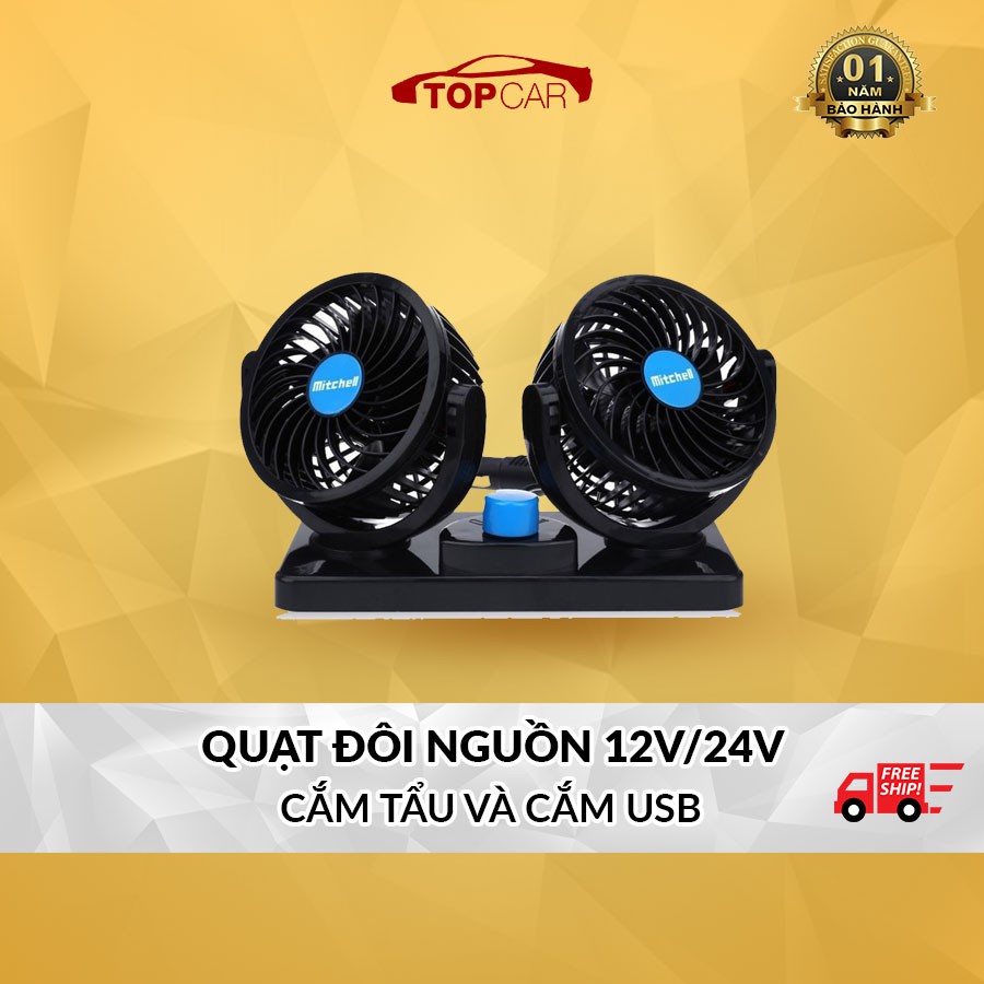 ⚡HÀNG HOT⚡Quạt Đôi Mini 360 Độ Để Trong Ô Tô, Để Bàn Làm Việc