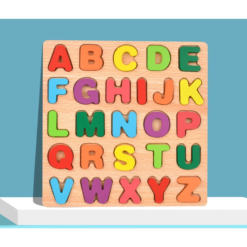 Bộ đồ chơi ZHAN QI TOYS xếp hình chữ cái và số bằng gỗ giúp giáo dục từ sớm cho bé