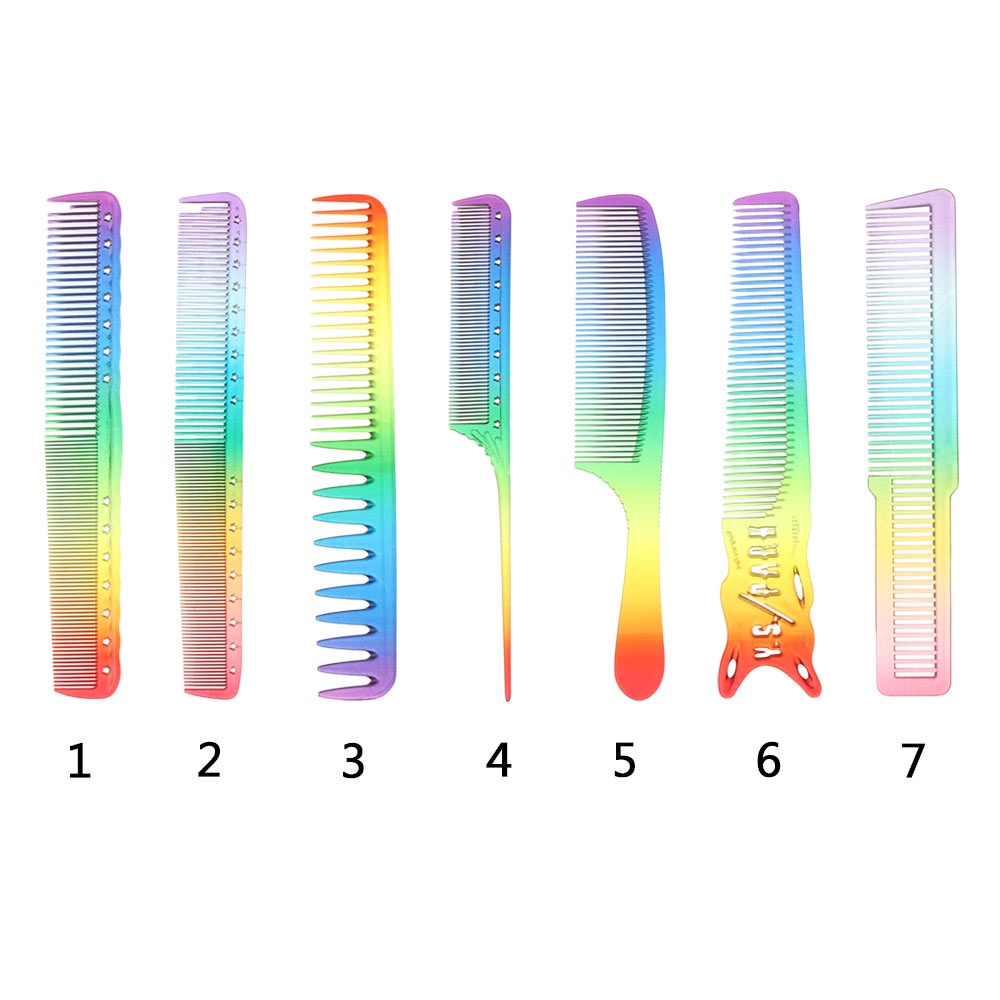 [Hàng mới về] Lược Chải Tóc Bằng Nhựa Trong Suốt Màu Cầu Vồng Thiết Kế Nhỏ Gọn Dành Cho Tiệm Làm Đẹp