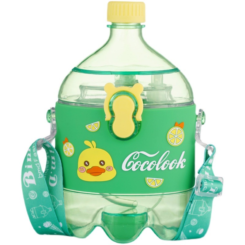 Bình uống nước bằng nhựa 350ml chống rơi đáng yêu cho học sinh