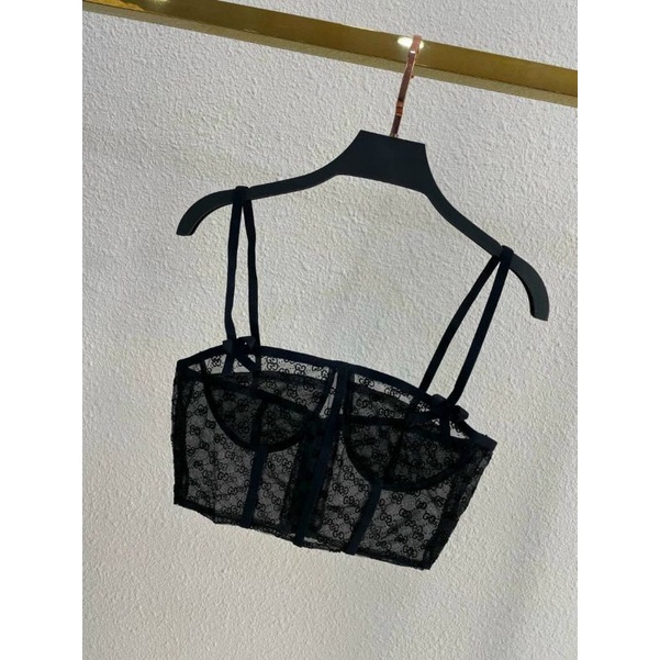 Áo 2 dây croptop phối lưới siêu tôn da tôn dáng ( kèm ảnh thật)