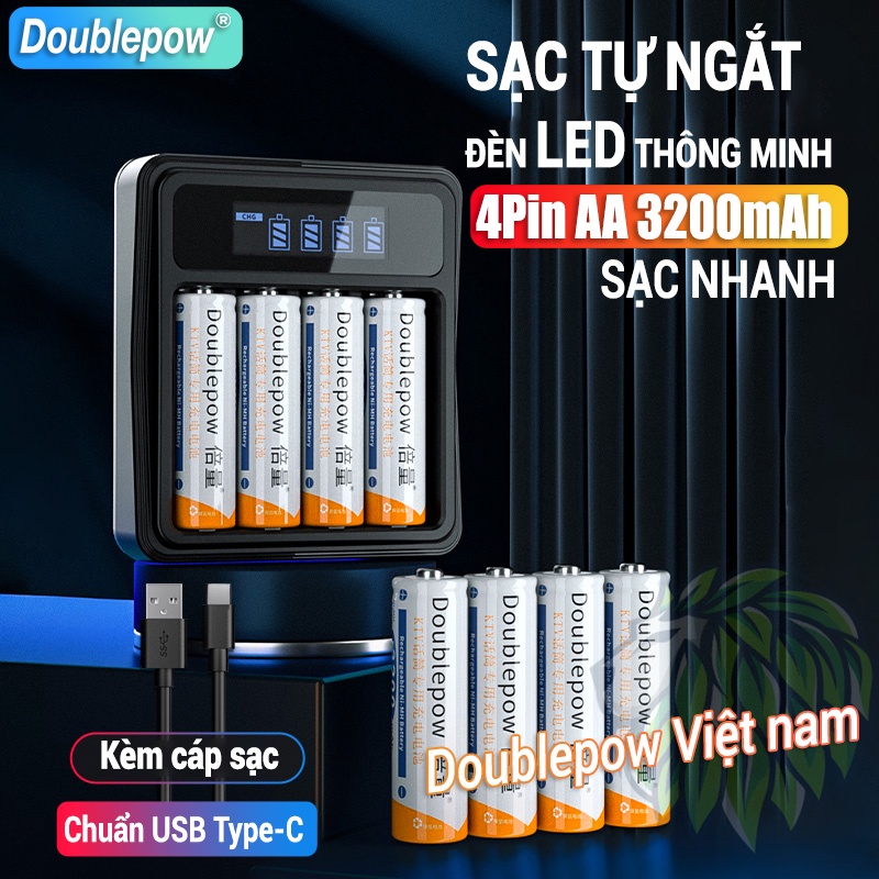 Pin Sạc AA AAA Doublepow Mới 2022 UKL575 Cho Micro, Loa, Chuột Vi Tính, Đồ Chơi, Đồng Hồ, Máy Ảnh, Đèn Flash