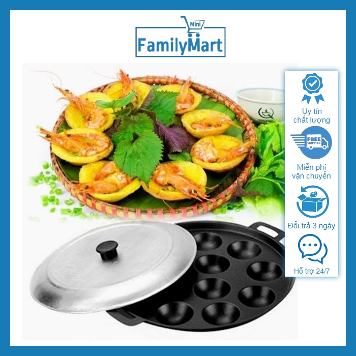 Khay bánh khọt, khuông bánh khọt FAMILY MART MINI chống dính 10 lỗ Thái Sơn