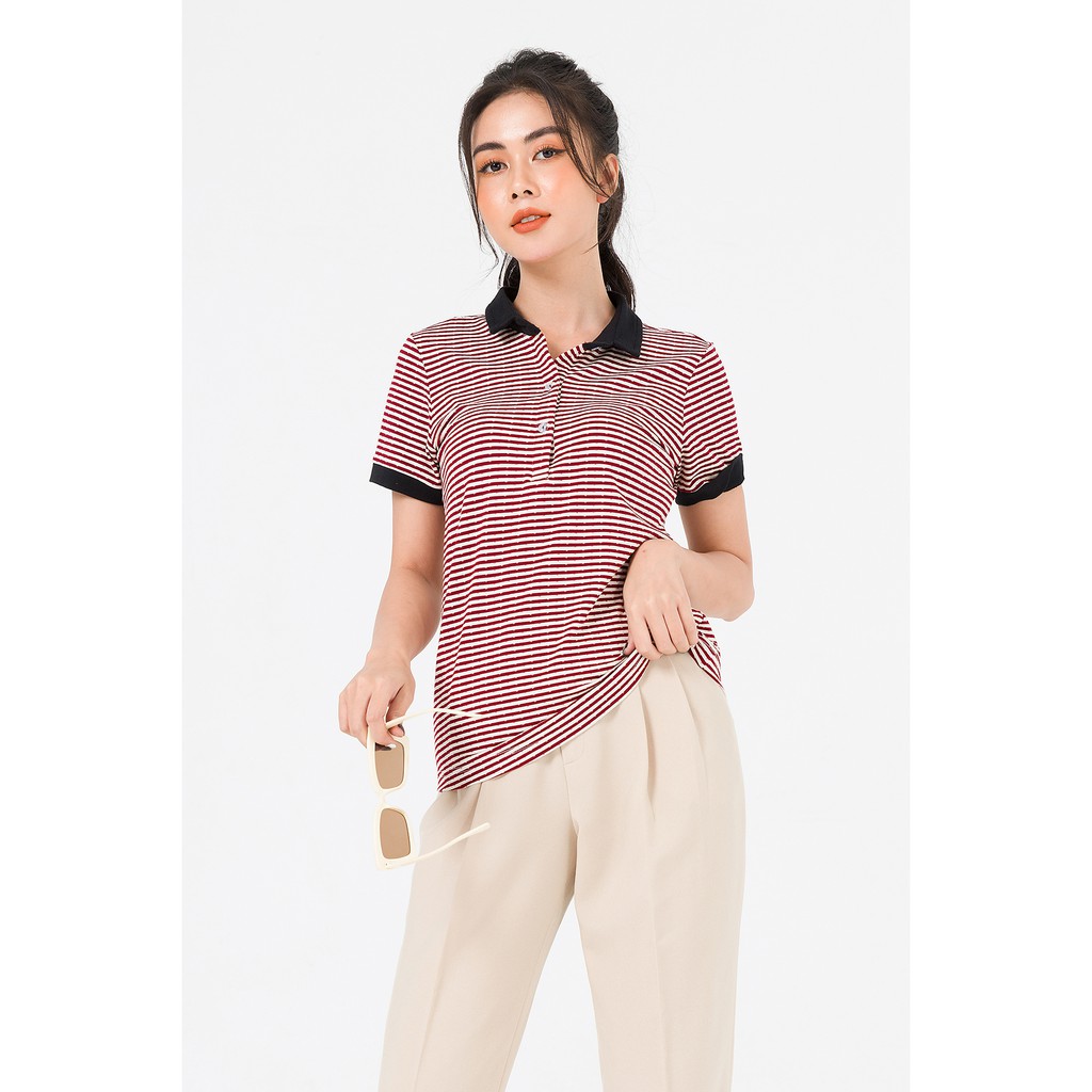 Áo polo phối cổ LAMER O61S20H005 (Đỏ/Đen)