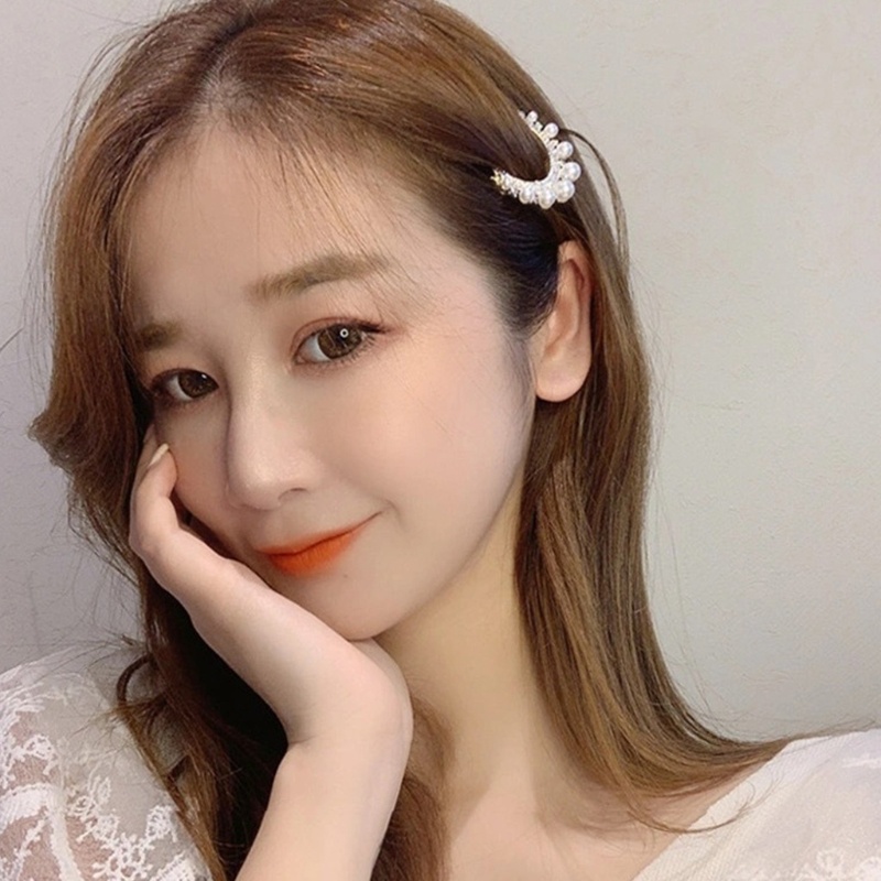 Kẹp Tóc Cá Sấu Đính Đá / Ngọc Trai Giả Thời Trang Đi Biển Cho Nữ