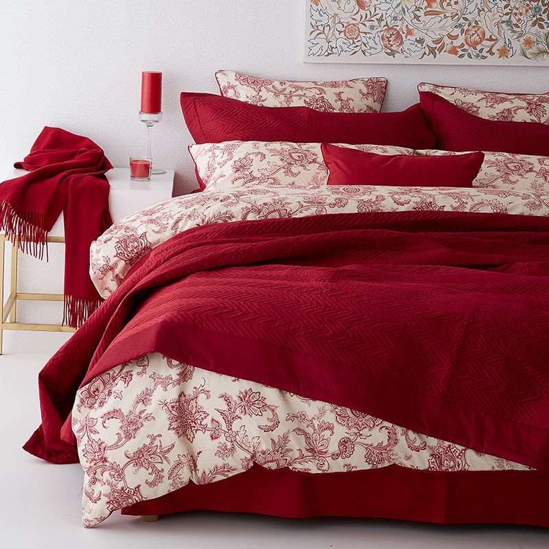 bán hàng trực tiếp tại nhà máyNgười nổi tiếng trên Internetáo cưới bốn mảnh cotton đỏ tinh giường bông Li phòng