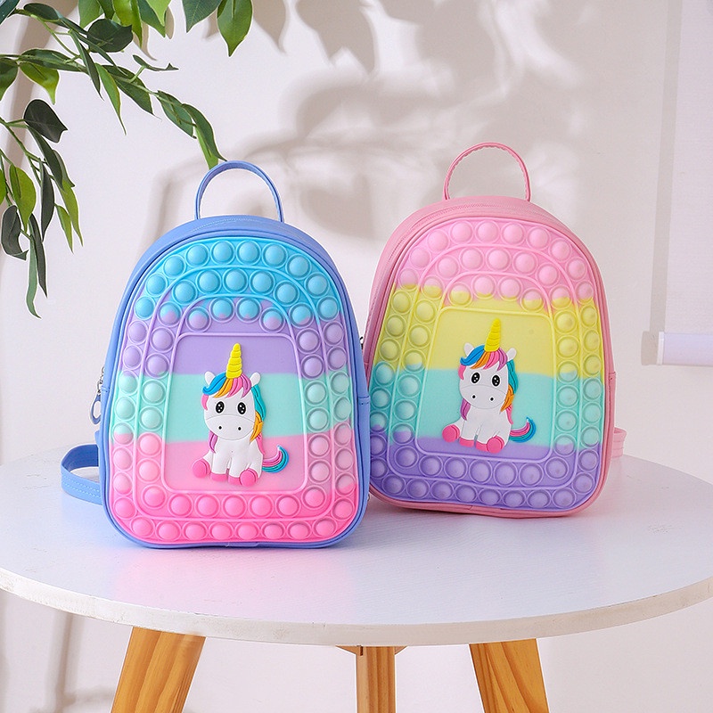 Balo Pop It - Mẫu balo cho bé có họa tiết Unicorn siêu dể thương