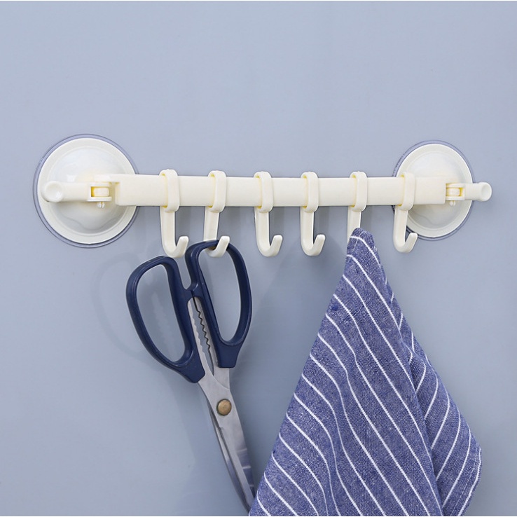 Giá treo đồ 6 móc Giá treo khăn đa chức năng Thanh treo khăn phòng tắm