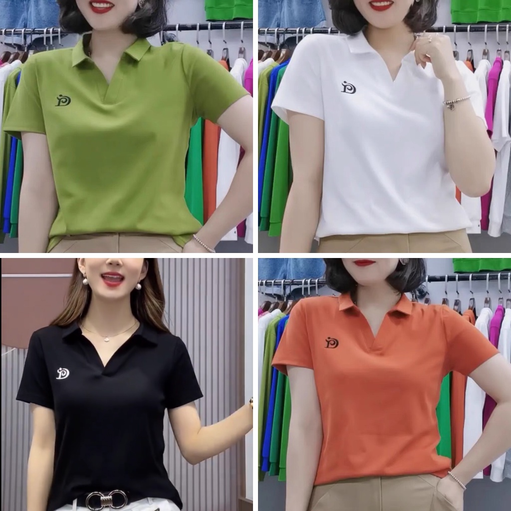 Áo phông nữ cộc tay thêu chữ,Áo thun chất cotton co giãn 4 chiều thoáng mát_AP02