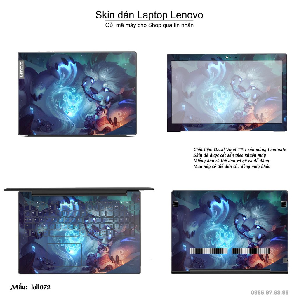 Skin dán Laptop Lenovo in hình Liên Minh Huyền Thoại nhiều mẫu 10 (inbox mã máy cho Shop)